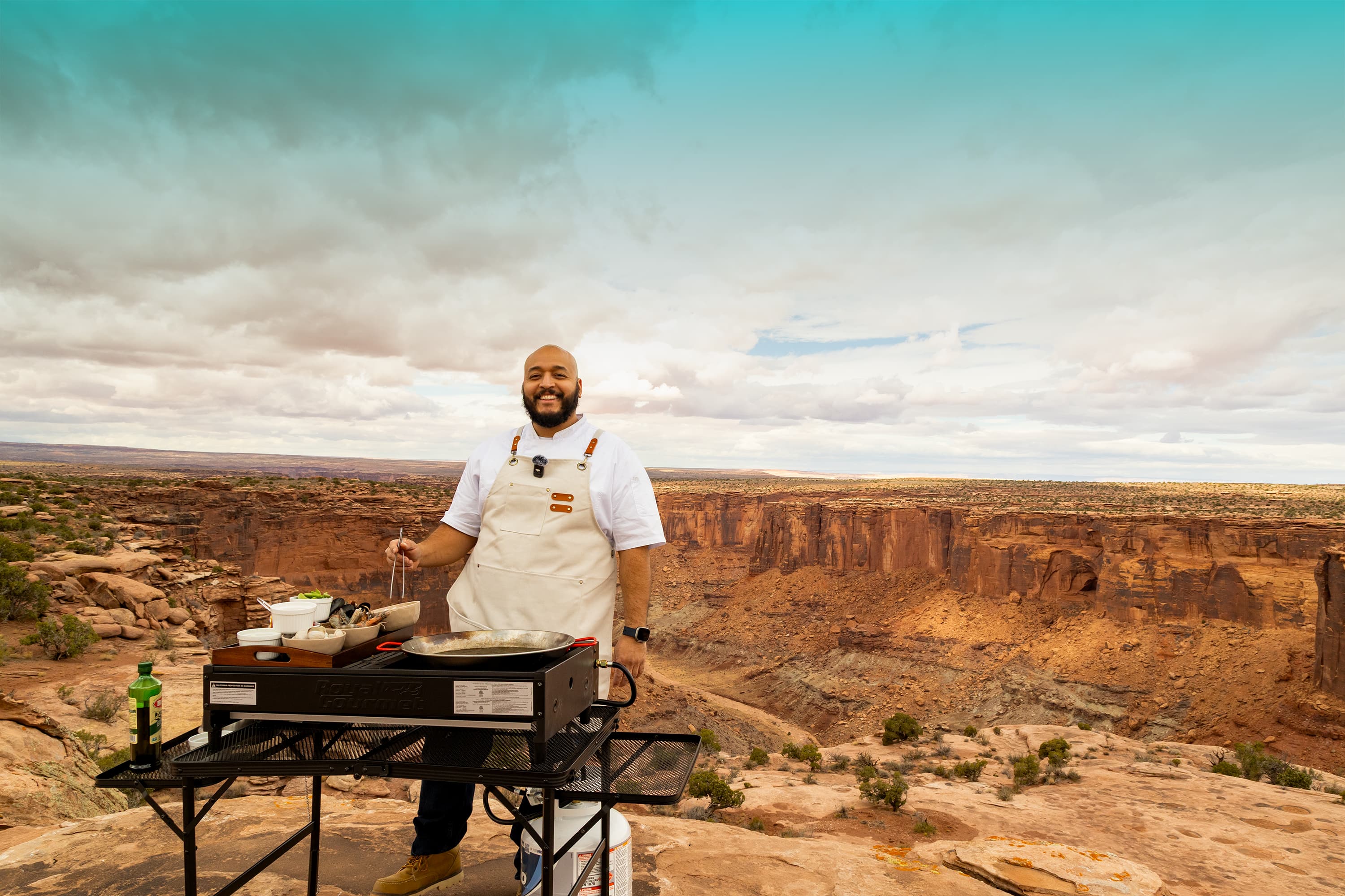 Chef Luis Velez in his kitchen